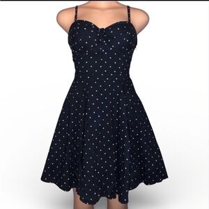 Jessica Simpson Navy Polka Dot Dress (Size S)